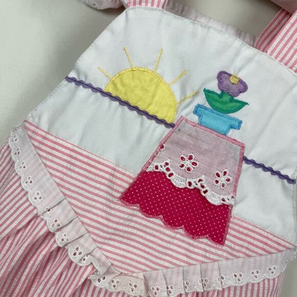 Vintage Pete's Jeans by Good Lad Pink Striped Romper 3T - Picture 3 of 7